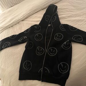 Retro Vert Black Smiley Face Hoodie